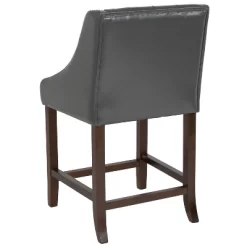 Flash Furniture Carmel Series 24" High Transitional Tufted Walnut Counter Height Stool With Accent Nail Trim -Baxton Studio Store GUEST 005d58b4 77b8 49d6 b31a 4a6c524f4bbd