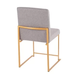Set Of 2 Highback Fuji Polyester/Steel Dining Chairs Gold/Light Gray - LumiSource -Baxton Studio Store GUEST 00cff4e4 bf0d 424e ab52 5a722c6d948c