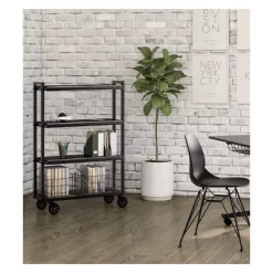 Cart System With Wheels 4 Tier Black - Atlantic 18 Cart System With Wheels 4 Tier Black - Atlantic -Baxton Studio Store GUEST 00ff47da 4bb5 4c29 b4cb 58c9ac445448