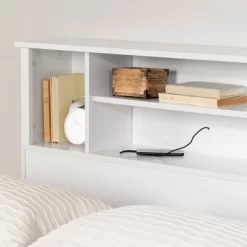 Queen Fusion Bookcase Headboard Pure White - South Shore -Baxton Studio Store GUEST 01768cae e28d 4f63 a073 f9335c427356