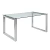 60" Caspian Dining Table Clear Glass/Chrome Finish - Acme Furniture