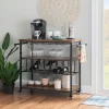 Austin Wine Cart Brown/Black - Linon -Baxton Studio Store GUEST 0346f112 ba92 4dd4 b9c1 7ac1871d74d6