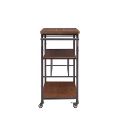 Austin Wine Cart Brown/Black - Linon -Baxton Studio Store GUEST 038058fd 1005 4e4e 9b06 3dfb08031d34
