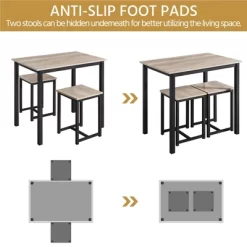 Yaheetech Industrial 3-Piece Space Saving Dining Table Set, For Kitchen, Dining Room 14 Yaheetech Industrial 3-Piece Space Saving Dining Table Set, For Kitchen, Dining Room -Baxton Studio Store GUEST 03cf9ac2 6f61 4c36 9685 6362cf13e78f