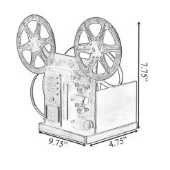 Vintiquewise Decorative Bronze Metal Vintage Single Bottle Film Projector Wine Holder For Tabletop Or Countertop -Baxton Studio Store GUEST 0435a72c 4de1 413a 8784 5c21af9fa1ac