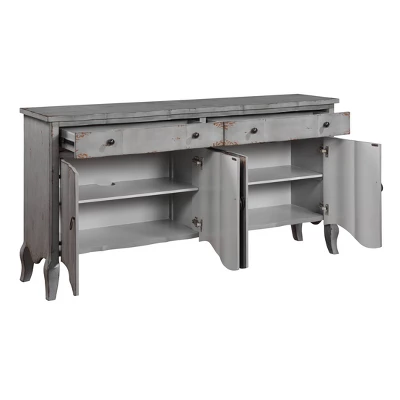 Jaime Rustic 4 Door 2 Drawer Storage Credenza/Sideboard Burnished Gray - Treasure Trove 4 Jaime Rustic 4 Door 2 Drawer Storage Credenza/Sideboard Burnished Gray - Treasure Trove - Image 2