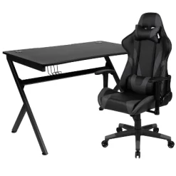 Flash Furniture Gaming Desk And Reclining Gaming Chair Set With Cup Holder, Headphone Hook & 2 Wire Management Holes -Baxton Studio Store GUEST 04820f29 f7a1 4fa5 abc5 4abb677a239e