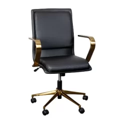 Emma And Oliver Modern Upholstered Mid-Back Home Office Chair With Arms And 5 Star Base 33 Emma And Oliver Modern Upholstered Mid-Back Home Office Chair With Arms And 5 Star Base -Baxton Studio Store GUEST 04b80483 a935 4b9c 90c0 1b927b181761