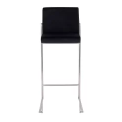Set Of 2 Fuji High Back Stainless Steel/Velvet Barstools - LumiSource -Baxton Studio Store GUEST 05c6bd1a 95fe 42ee 9551 28362cf23c48