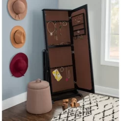 Lola Cheval Mirror/Jewelry Wardrobe Black - Powell Company -Baxton Studio Store GUEST 06b2f035 718e 411f 85ea 89afc2452002