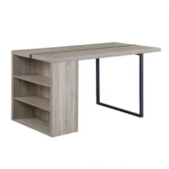 60" Patwin Dining Table Gray Oak/Black Finish - Acme Furniture