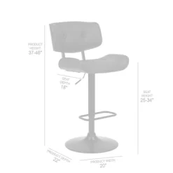 Brooklyn Adjustable Faux Leather Metal Barstool - Armen Living -Baxton Studio Store GUEST 07e63225 ef79 4224 81a9 a5e18fde3190