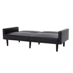 Faux Leather Futon Sofa With Arms Black - Room Essentials™ -Baxton Studio Store GUEST 07fa3ab4 90d6 4bd9 93e7 ffff76b6f4e7