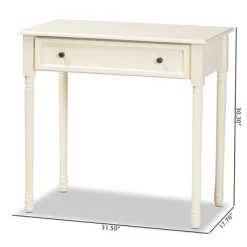 Mahler Wood 1 Drawer Console Table White - Baxton Studio -Baxton Studio Store GUEST 087f14ab 688d 4d6d b69d d721fa30cedf