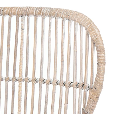 Lenu Rattan Accent Chair W/ Cushion - Grey White Wash/White/ Black - Safavieh 9 Lenu Rattan Accent Chair W/ Cushion - Grey White Wash/White/ Black - Safavieh - Image 7