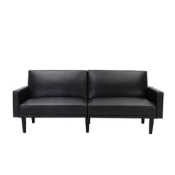 Faux Leather Futon Sofa With Arms Black - Room Essentials™ -Baxton Studio Store GUEST 095f658f 5ce1 4340 8445 617be630fe35