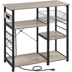 Yaheetech Vintage Kitchen Island Baker's Rack With Power Outlet Utility Microwave Stand -Baxton Studio Store GUEST 09860da9 8d55 4b69 b00a af457d1f67f6