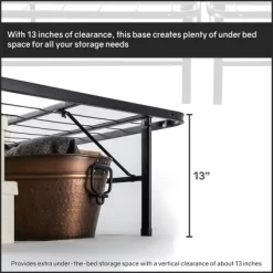 Continental Sleep 14 Inch Quickbase Metal Mattress Platform Bed Frame Foundation With Steel Slats (No Box Spring Needed), Twin, Black -Baxton Studio Store GUEST 0baf6bac 4781 4858 b226 92418024a0a4