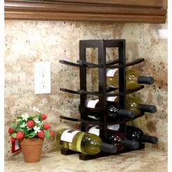 Oceanstar 12-Bottle Dark Espresso Wine Rack -Baxton Studio Store GUEST 0befdd0d a9b8 41ff a855 c32accea2f37