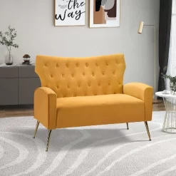 Brion 48" Contemporary Wingback Design Loveseat | KARAT HOME -Baxton Studio Store GUEST 0cd48f6d 4aae 4200 9513 9fbfe5fffd88