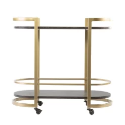 Lyflon Rolling Bar Cart Black/Gold - Aiden Lane -Baxton Studio Store GUEST 0d24ebba 70b5 4209 87f4 255f8e4646a8