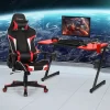 Costway Gaming Desk & Chair Set Z-Shaped Racing Style Desk With Massage Swivel Gaming Chair -Baxton Studio Store GUEST 0d632a0b 0fab 451c 817c d1d7bb3a19f6