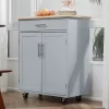 HOMCOM Kitchen Island Cart Rolling Trolley Cart With Drawer, Storage Cabinet & Towel Rack, Gray -Baxton Studio Store GUEST 0eb09a43 007a 4cb1 9f79 d2b5cb35b0b2
