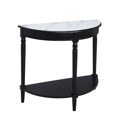 French Country Half Round Entryway Table With Shelf - Breighton Home 11 French Country Half Round Entryway Table With Shelf - Breighton Home - Image 9