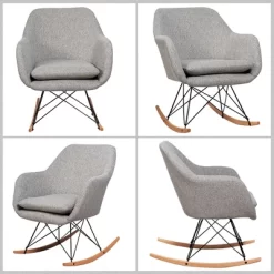 Costway Rocking Chair Fabric Rocker Upholstered Single Sofa Chair Accent Armchair Grey 17 Costway Rocking Chair Fabric Rocker Upholstered Single Sofa Chair Accent Armchair Grey -Baxton Studio Store GUEST 10a65963 30ac 4864 931c 1911a8375f59