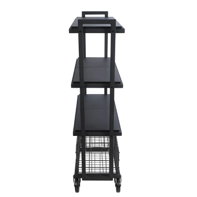 Cart System With Wheels 4 Tier Black - Atlantic 11 Cart System With Wheels 4 Tier Black - Atlantic - Image 9