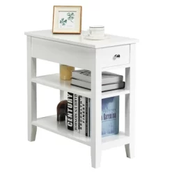 Costway 3 Tier Nightstand Bedside Table Sofa Side End Table W/Double Shelves Drawer -Baxton Studio Store GUEST 120bcc6e 1b97 44e4 9dbf 1d941f98a9ab