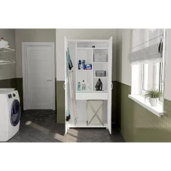 Santa Fe 2 Door Storage Cabinet White - Polifurniture -Baxton Studio Store GUEST 123b860b c16a 4ed1 b0f1 e5f8b09c4006