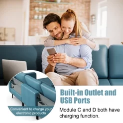 Costway Modular L-shaped Sectional Sofa W/ Reversible Chaise & 4 USB Ports -Baxton Studio Store GUEST 134b35bd 8a5d 4a0d 8a63 7cf4434dee46