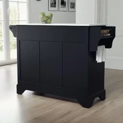 Lafayette Granite White Top Full Size Kitchen Island/Cart Black - Crosley -Baxton Studio Store GUEST 134f3318 9126 4b5e 88b9 978bbf23e2bc