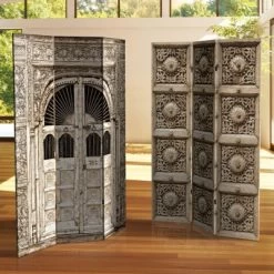 6" Double Sided Stone Doorway Canvas Room Divider Gray - Oriental Furniture 13 6" Double Sided Stone Doorway Canvas Room Divider Gray - Oriental Furniture -Baxton Studio Store GUEST 13521f7f 69af 4ca9 8cf0 e023ef5ce52d