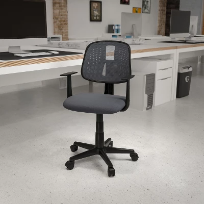 Flash Furniture Flash Fundamentals Mid-Back Mesh Swivel Task Office Chair With Pivot Back And Arms 2 Flash Furniture Flash Fundamentals Mid-Back Mesh Swivel Task Office Chair With Pivot Back And Arms