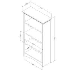 58.12" Gascony 4 Shelf Bookcase - South Shore -Baxton Studio Store GUEST 1525f8b6 bc00 4310 b140 66fcc285a61a