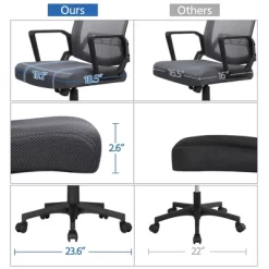 Yaheetech Adjustable Mid-Back Office Chair Computer Chair With Wheels -Baxton Studio Store GUEST 153589e5 0249 4df5 92e5 5f6d101476ff