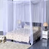 4 Corner Post Bed Canopy Mosquito Net Full Queen King Size Netting Bedding White -Baxton Studio Store GUEST 15492aee bd94 43fd 8b8d c318fdb70cd1