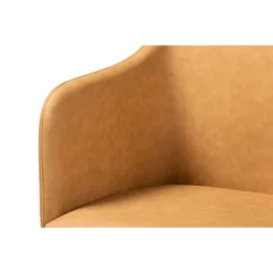 2pc Eris Tan Leather Upholstered And Metal Dining Chairs Black/Tan - Baxton Studio -Baxton Studio Store GUEST 155f9a97 7167 46c6 80cd 50ac784e8099