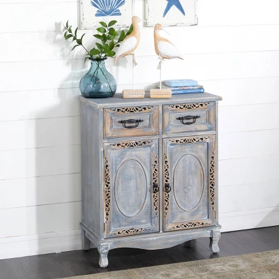 Vintage Wood Cabinet Gray - Olivia & May 3 Vintage Wood Cabinet Gray - Olivia & May
