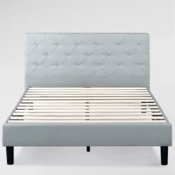 King Shalini Upholstered Platform Bed Frame Light Gray - Zinus -Baxton Studio Store GUEST 159c3c5e d031 4a35 a656 4fc4f96423b4