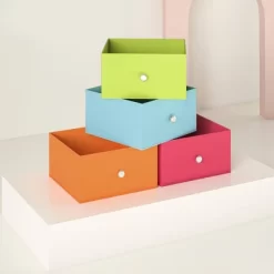 Elannie Avenue Nightstand With 2 Fabric Bins - Room & Joy -Baxton Studio Store GUEST 1623b8f1 e6e9 495e a6f5 3e0302e625e9