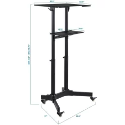 Mount-It! Mobile Standing Height Desk, Portable Podium And Rolling Presentation Lectern, Laptop Stand Up Desk With Caster Wheels -Baxton Studio Store GUEST 16db349b ad0f 4578 a66a 5fb621bc16a3
