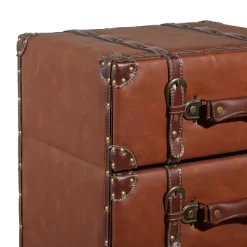 Traditional Faux Leather 5 Drawer Chest Camel Brown - Olivia & May -Baxton Studio Store GUEST 17d6ba90 21a6 407e 953f 5b940bfbb9b6