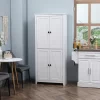 HOMCOM 72" Freestanding 4-Door Kitchen Pantry, Storage Cabinet Organizer With 4-Tiers, And Adjustable Shelves, White -Baxton Studio Store GUEST 199a8a81 9a79 4a29 98c4 425d80186e81