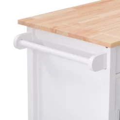Sage Wood Kitchen Cart White - CorLiving -Baxton Studio Store GUEST 1a3061e5 69fe 46a7 b866 eab3560a5500