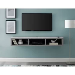 Shallow Wall Mounted A/V Console TV Stand For TVs Up To 60" - Martin Furniture -Baxton Studio Store GUEST 1b19bcf1 8e02 4efd 81ba d7938d891ab0