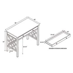 Whitley Antique Desk White - Linon -Baxton Studio Store GUEST 1bc35309 0871 4ba2 83bb e9edf5abe004