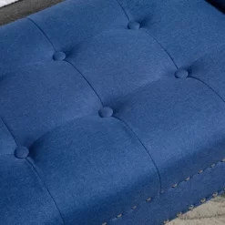 HOMCOM Modern Button Tufted Sitting Bench, Accent Fabric Upholstered Ottoman For Bedroom Or Living Room, Blue 10 HOMCOM Modern Button Tufted Sitting Bench, Accent Fabric Upholstered Ottoman For Bedroom Or Living Room, Blue -Baxton Studio Store GUEST 1bd21870 bd65 409d a29d 6e7869686821